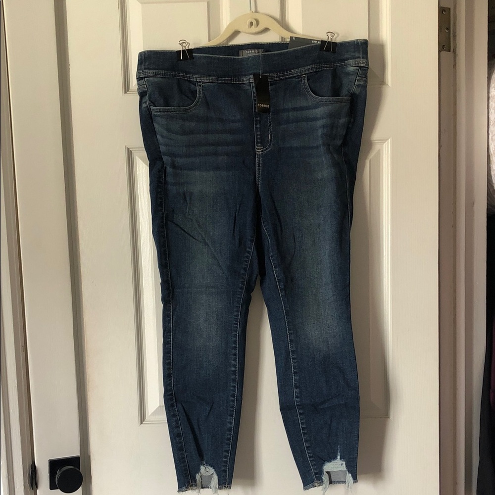 Torrid Distressed Blue Ankle Jeans